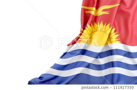 Flag of Kiribati with empty space on the left. Isolated. 3D Rendering 111927350