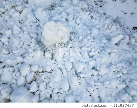 Rocks and Snow in Avalanche debris. 111927457