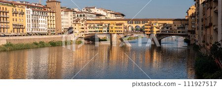 Famous Ponte Vecchio in Florence during sunset Famous Ponte Vecchio in Florence during sunset 111927517