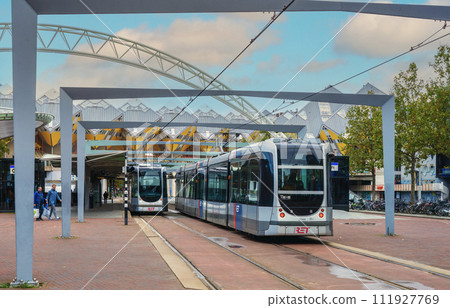 ROTTERDAM, NETHERLANDS - October 29, 2023: Rotterdam Blaak metro station. 111927769