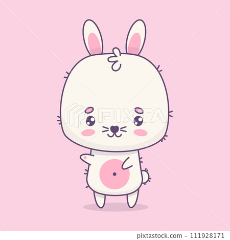 Cute bunny animal kawaii. Vector illustration. Kids collection Cute bunny animal kawaii. Vector illustration. Kids collection 111928171