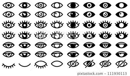 Vector illustration set of simple eye marks Vector illustration set of simple eye marks 111930113
