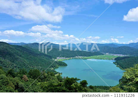 View of Lake Yogo from the summit of Mt. Shizugatake 111931226