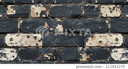 AI-generated content. Grunge banner. Abstract stone background. The texture of the stone wall. Close-up rock backdrop. 111931275