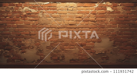 AI-generated content. Grunge banner. Abstract stone background. The texture of the stone wall. Close-up rock backdrop. 111931742