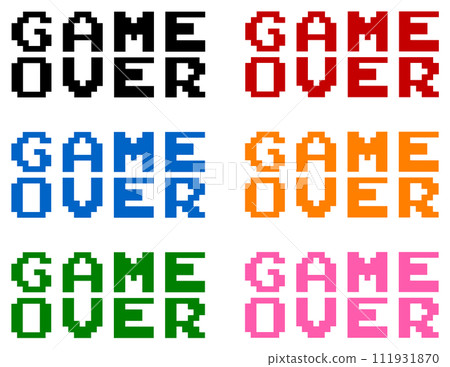 Game over message that appears when you fail or clear the game 111931870