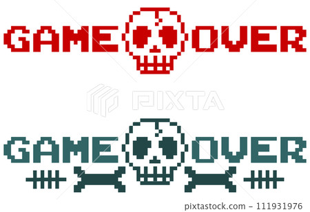 Illustration of a message indicating that the game is over due to player death 111931976