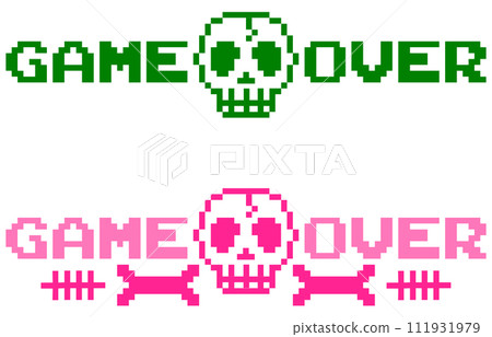 Illustration of a message indicating that the game is over due to player death Illustration of a message indicating that the game is over due to player death 111931979