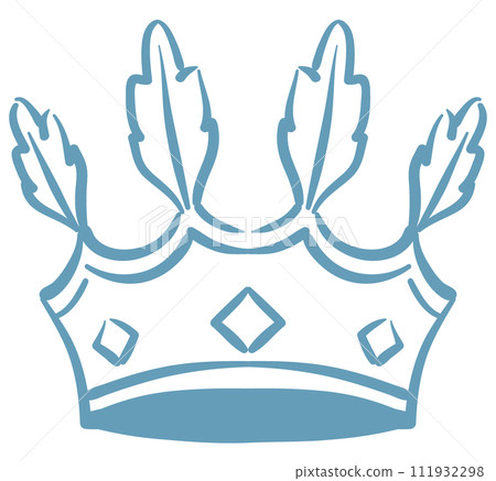 古董皇冠插圖集。向量素材 111932298