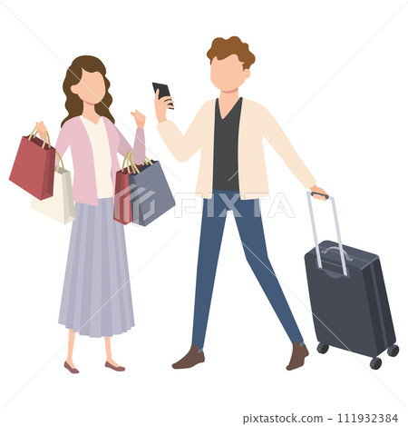 Illustration of people going on a trip 111932384