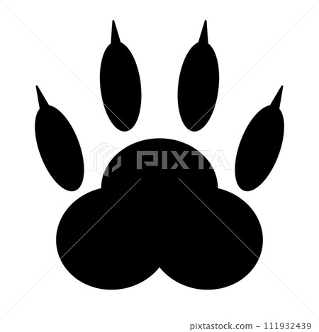 Cat footprint silhouette icon. vector. 111932439