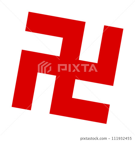 紅色卍字圖示。向量。 紅色卍字圖示。向量。 111932455
