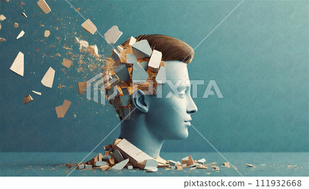 精神障礙,心理問題概念。 AI生成影像 精神障礙,心理問題概念。 AI生成影像 111932668