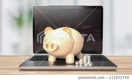 The piggy bank for saving concept 3d rendering. - Stock Illustration ...