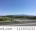 Mt. Akagi seen from Shinsaka Higashi Bridge over the Tone River near Maebashi, Gunma Prefecture 111933232