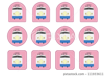 0 series Shinkansen illustration sticker style pink 0 series Shinkansen illustration sticker style pink 111933611