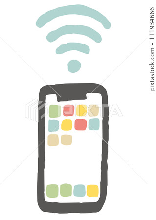 Imo version style smartphone wifi mark illustration 111934666