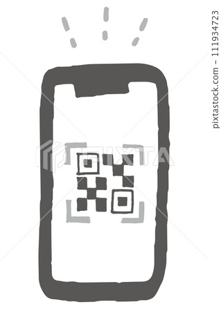 Imo version style QR code smartphone illustration Imo version style QR code smartphone illustration 111934723