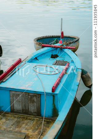 man and woman on boat 111935845