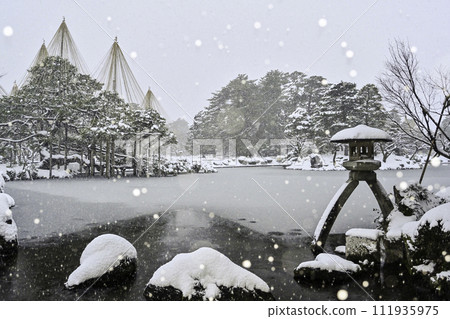 雪景美麗的兼六園 雪景美麗的兼六園 111935975