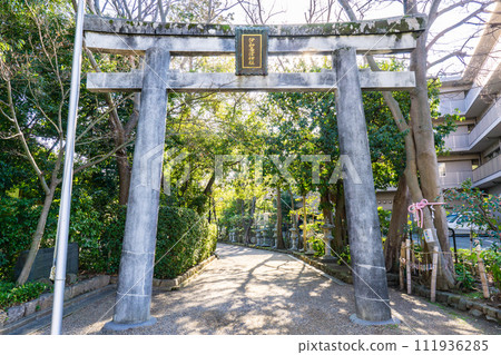 兵庫縣寶塚市生志的石石神社、鳥居門和相親樹 兵庫縣寶塚市生志的石石神社、鳥居門和相親樹 111936285