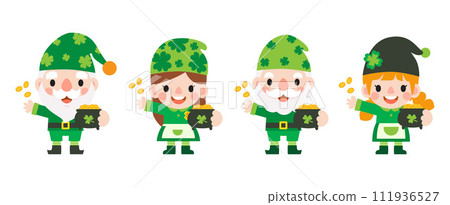 Gnomes Saint Patrick's Day Clipart, Gnome man and woman Saint Patricks, Gnomes Saint Patrick's Day Clipart, Gnome man and woman Saint Patricks, 111936527