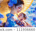 Hydrangea, mother and child's love 111936660