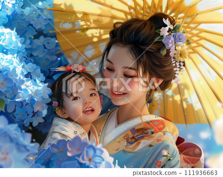 繡球花，母子之愛 111936663