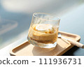 Affogato Coffee made by Vanilla ice cream and on top with Espresso Shot 111936731