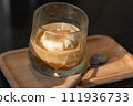Affogato Coffee made by Vanilla ice cream and on top with Espresso Shot 111936733
