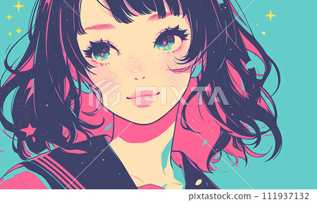 復古流行動漫風格的女孩 復古流行動漫風格的女孩 111937132