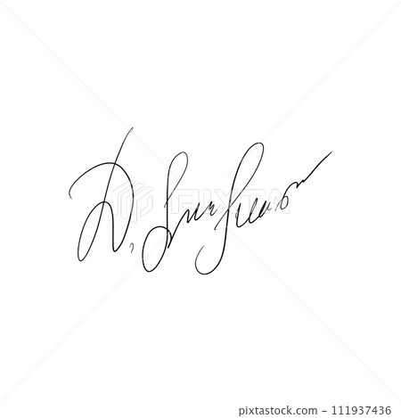 Fake autograph samples. Hand-drawn signatures Fake autograph samples. Hand-drawn signatures 111937436
