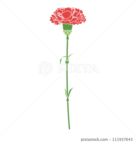 Single carnation, icon, vector 111937643