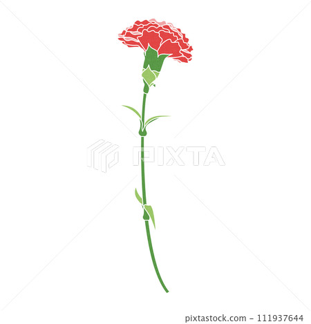 Single carnation, icon, vector Single carnation, icon, vector 111937644