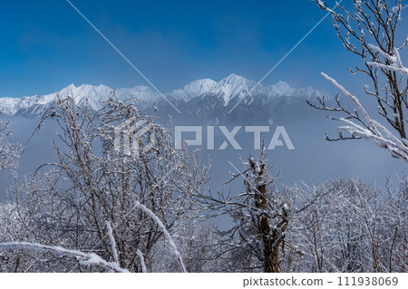 Mountain of fog and ice 111938069