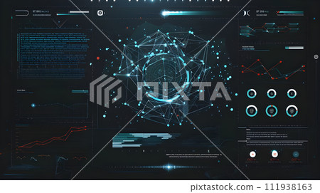Visualize the business analytics. Visualize a vibrant dashboard filled with economic graphs and charts. Depict business analytics in a practical, Sequential manner.  111938163