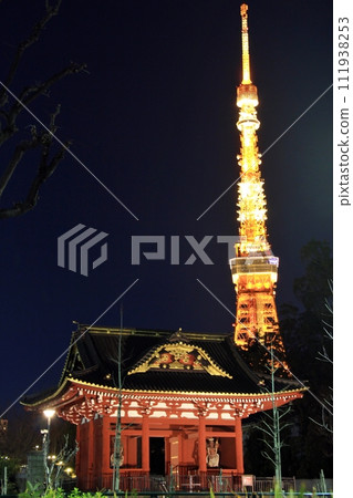 東京鐵塔在晚上 111938253