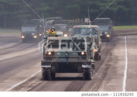 Ground Self-Defense Force multiple rocket system MLRS on parade 111938295