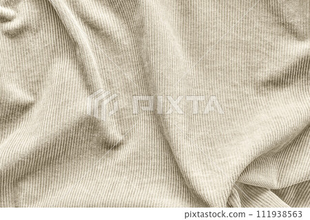 Corduroy fabric texture (white) 111938563