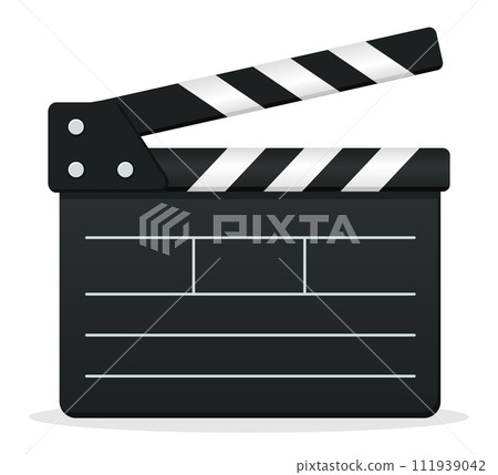 cinema or movie clapperboard isolated 111939042