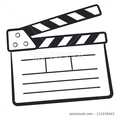 cinema or movie clapperboard isolated 111939043