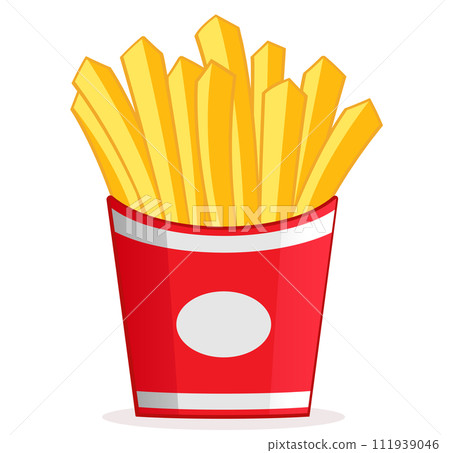 french fries flat design isolated 111939046