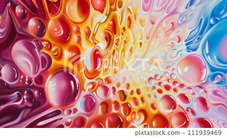 Radiant Ferrofluid Cascade. Generative AI 111939469