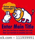 Animal sign board rabbit & lion 111939991
