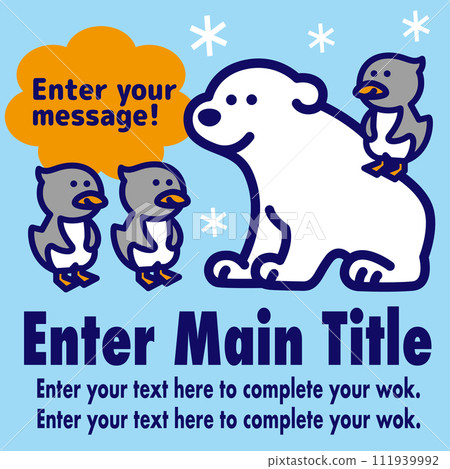 Animal sign board polar bear & penguin 111939992