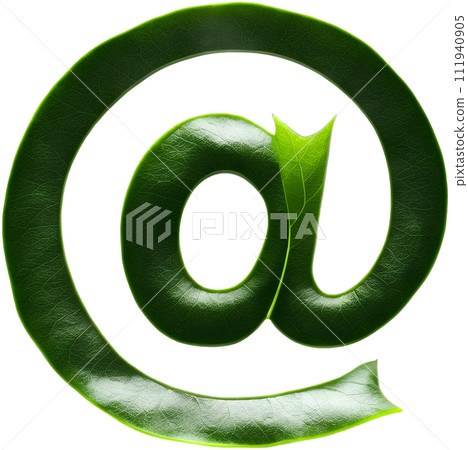 Green leaf typography text design at sign 111940905