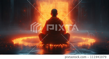 monk meditating 111941079
