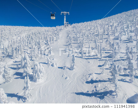 地藏山頂周圍的冰原（山形縣藏王溫泉滑雪場） 111941398