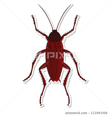 貼紙昆蟲單項圖示蟑螂 貼紙昆蟲單項圖示蟑螂 111943308