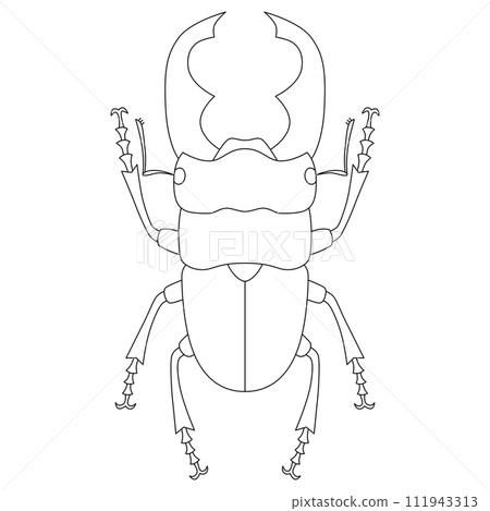 線條畫昆蟲單項圖示鍬蟲 111943313